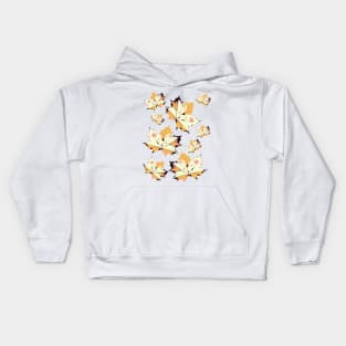 Mustard Autumn leaves Kids Hoodie